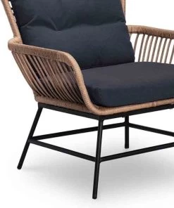 BUITEN Living Dex Wicker Loungestoel Tuin Incl. Wicker Voetenbank | Wicker + Aluminium | Bamboe Antraciet -Tuin Kortingswinkel 1002x1200 2