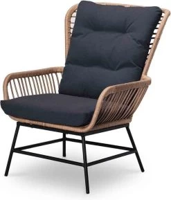BUITEN Living Dex Wicker Loungestoel Tuin | Wicker + Aluminium | Bamboe Antraciet -Tuin Kortingswinkel 1025x1200 3