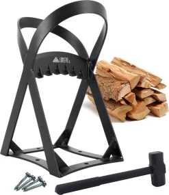 Lighted Lifestyle™| Houtklover Voor Aanmaakhout Incl. Kloofhamer - Houtsplijter - Houtkliever - Snel Haardhout - Gietijzer - Incl. Schroeven -Tuin Kortingswinkel 1040x1200