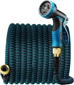 Complete Set Tuinslang Van 30 Meter Met Flexibel Ontwerp – Sproeikop Met 9 Standen – Licht In Gewicht & Makkelijk Opbergen – Uitrekbare Slang -