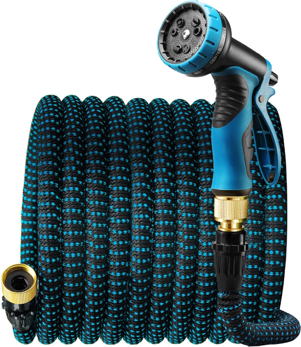 Complete Set Tuinslang Van 30 Meter Met Flexibel Ontwerp – Sproeikop Met 9 Standen – Licht In Gewicht & Makkelijk Opbergen – Uitrekbare Slang - 1 Complete Set Tuinslang Van 30 Meter Met Flexibel Ontwerp – Sproeikop Met 9 Standen – Licht In Gewicht & Makkelijk Opbergen – Uitrekbare Slang -