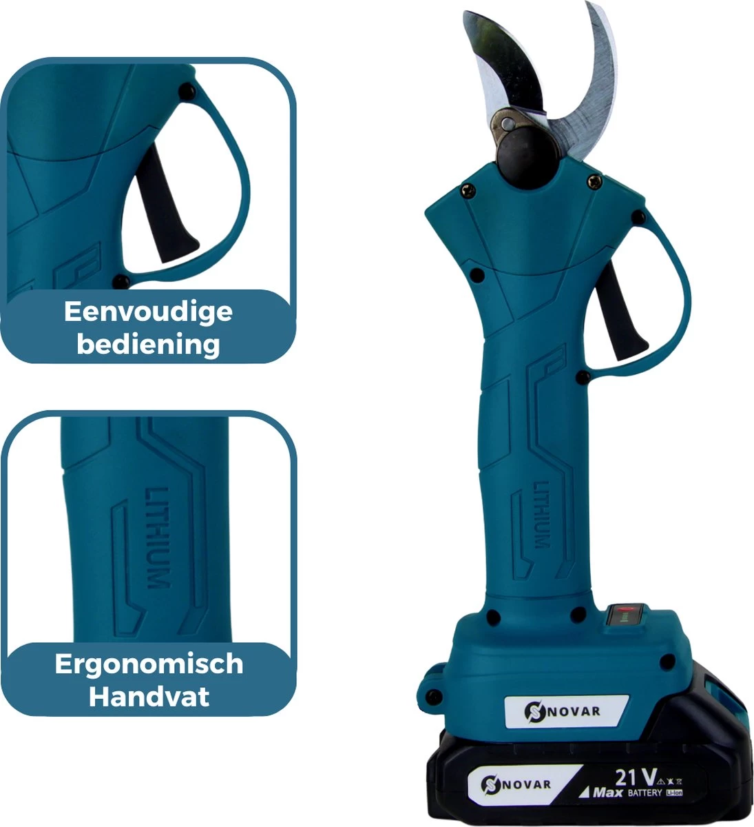 NovarGarden® Elektrische Snoeischaar NG1 - 2x Accu - Elektrisch - Takkenschaar - Op Batterij - 28mm 10 NovarGarden® Elektrische Snoeischaar NG1 - 2x Accu - Elektrisch - Takkenschaar - Op Batterij - 28mm - Afbeelding 10