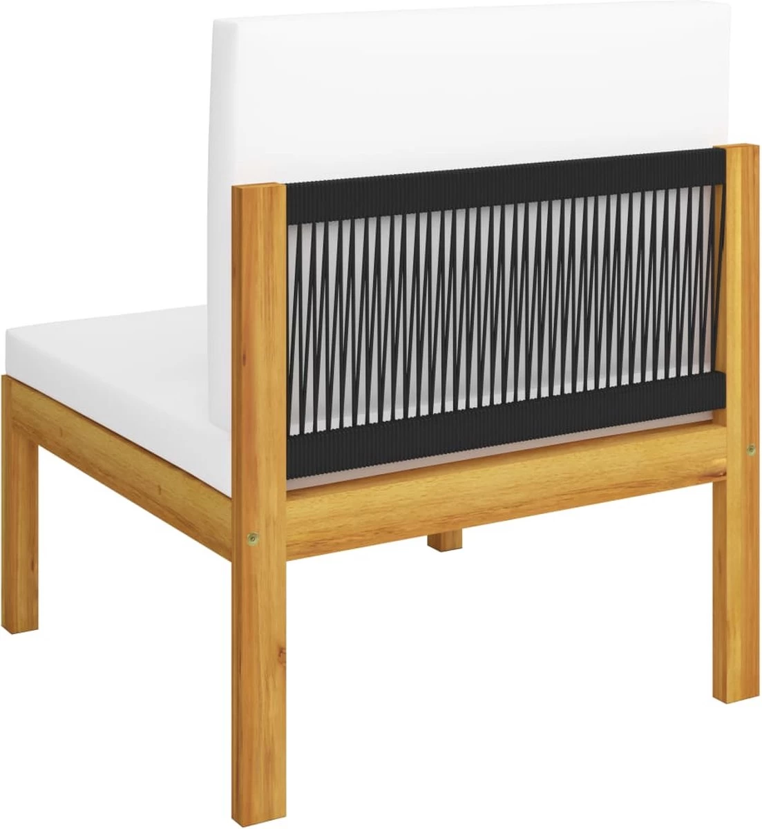 Decoways - 5-delige Loungeset Met Kussens Massief Acaciahout Crèmekleurig 7 Decoways - 5-delige Loungeset Met Kussens Massief Acaciahout Crèmekleurig - Afbeelding 7