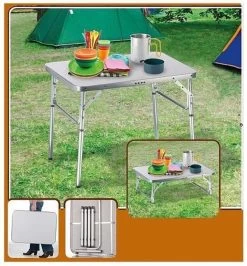 Camp Active Campingtafel - Opvouwbaar - 2 Hoogtes - 75 X 55 X 25-59 Cm -Tuin Kortingswinkel 1116x1200 2
