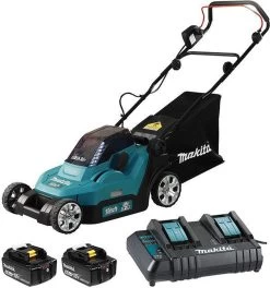 Makita Grasmaaier - DLM382CM2 - 2x18 V - 38 Cm - Incl. 4,0 Ah Accu (2 St) En Duolader -Tuin Kortingswinkel 1121x1200 1