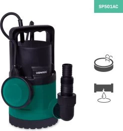 VONROC Dompelpomp/Waterpomp 300W - 6500l/h - Voor Schoon En Licht Vervuild Water - Met Vlotter -Tuin Kortingswinkel 1123x1200 1