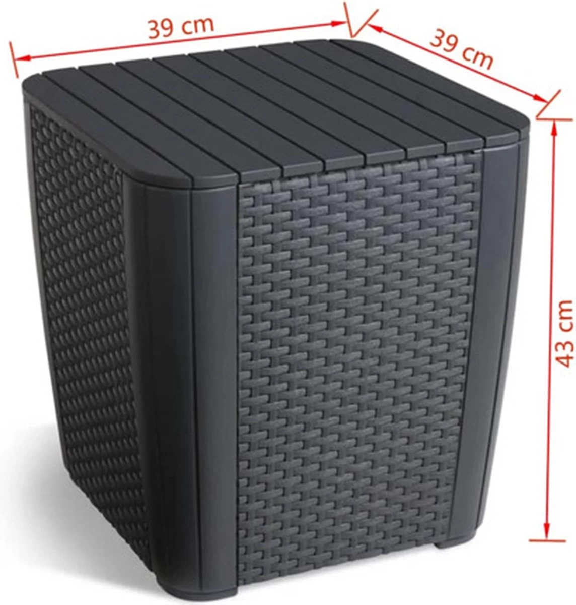 ALLIBERT Keter Luzon Opbergtafel - 39x39x43cm - Donkergrijs 11 ALLIBERT Keter Luzon Opbergtafel - 39x39x43cm - Donkergrijs - Afbeelding 11