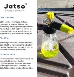 Jatso® Foam Cannon - Snow Foam - Foam Gun - Schuimlans - Foam Gun Auto - Foam Lance - Schuimsproeier - Snow Foam Cannon - Past Op Karcher K1 T/m K7 - Messing - Afneembaar Pistool -Tuin Kortingswinkel 1151x1200