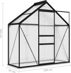 VidaXL Broeikas 1,33 M² Aluminium Antracietkleurig -Tuin Kortingswinkel 1161x1200 4