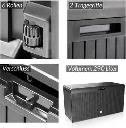 Prosperplast Opbergbox Met Deksel – Waterdicht Wielen 290 L -Antraciet -Tuin Kortingswinkel 1182x1200 2