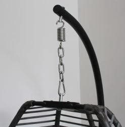 Pro Garden Lowander Hangstoel Egg 191x126x126- Schommelstoel Met Rattan Cocoon En Robuust Stalen Standaard Incl. Kussens - Volledig Inklapbaar - Lichtgrijs -Tuin Kortingswinkel 1185x1200 4