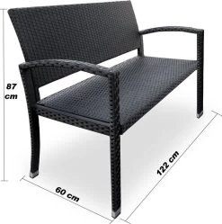 Casaria Polyrattan Tuinbank – 2 Zits UV-bestendig - Zwart 9 Casaria Polyrattan Tuinbank – 2 Zits UV-bestendig - Zwart -Tuin Kortingswinkel 1190x1200 2