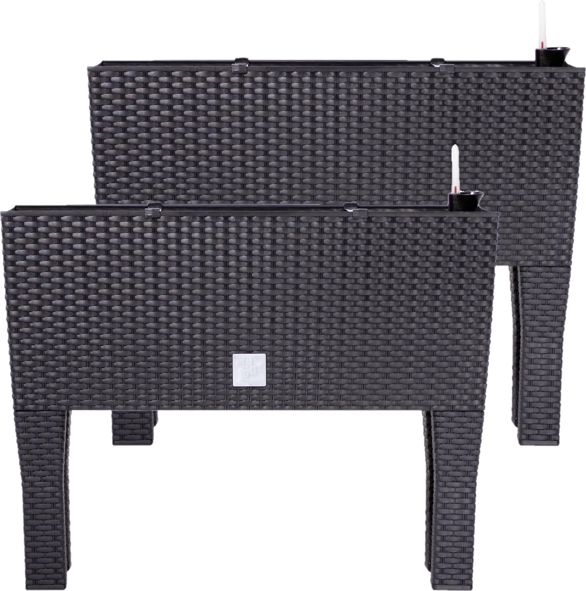 Prosperplast Kunststof Rato Plantenbak Op Poten Met Irrigatiesysteem Antraciet 80 X 33 X 62 Cm - 72 Liter - Balkonbakken/bloembakken 3 Prosperplast Kunststof Rato Plantenbak Op Poten Met Irrigatiesysteem Antraciet 80 X 33 X 62 Cm - 72 Liter - Balkonbakken/bloembakken - Afbeelding 3