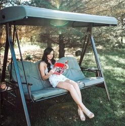 SORARA® Luxe Schommelbank Met Zonnescherm - Bruin - Zware Kwaliteit. -Tuin Kortingswinkel 1192x1200 4