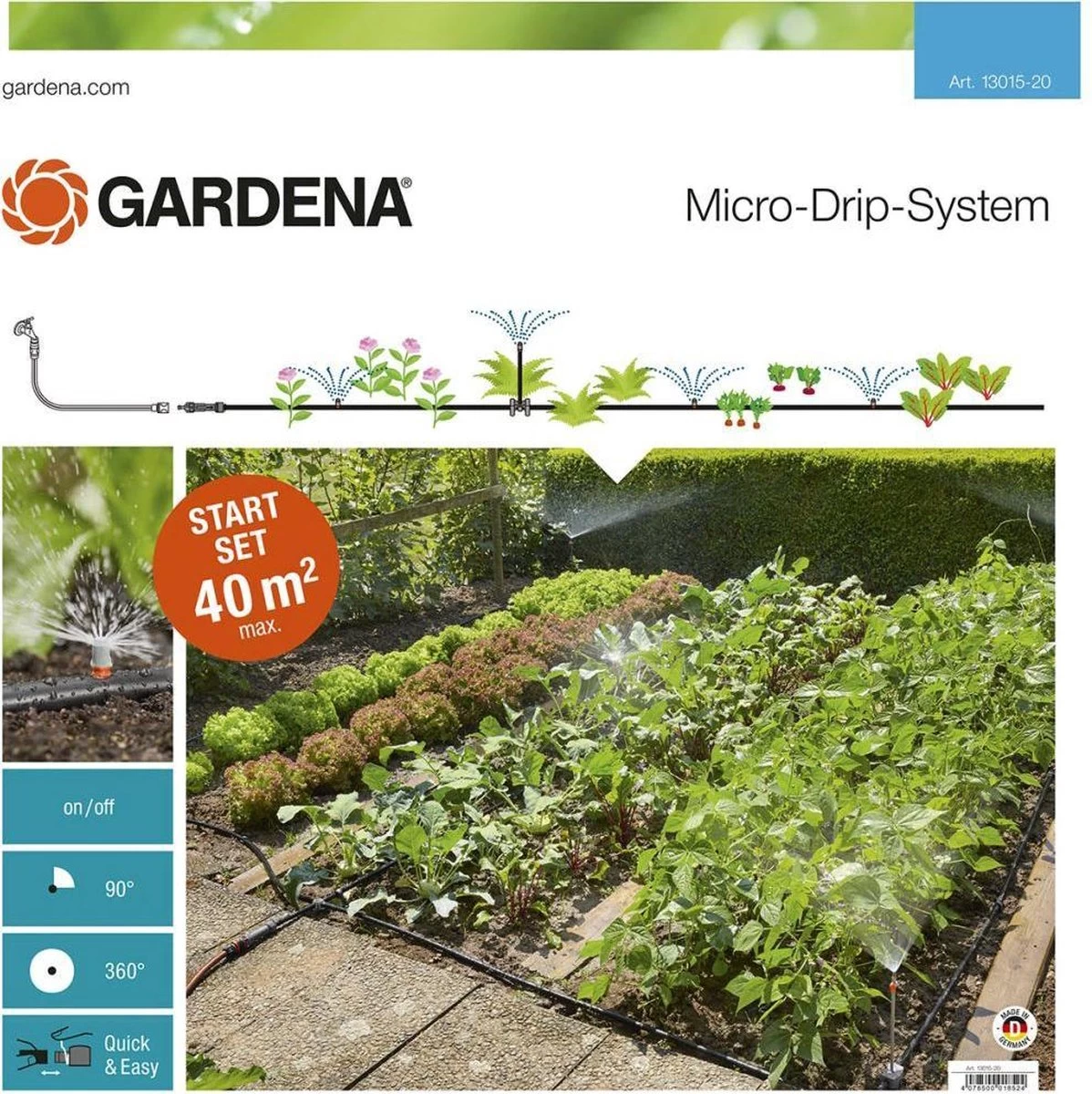 GARDENA Micro Drip System Bloembed En Moestuin Startset Druppelsysteem - 25 Meter 1 GARDENA Micro Drip System Bloembed En Moestuin Startset Druppelsysteem - 25 Meter
