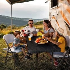 Lenx Klaptafel - Inklapbare Tafel - Opvouwbare Tuintafel - Vouwtafel - Inclusief Handvat En 2 Tafelkleden - 180x75x74cm - 6 Tot 8 Personen -Tuin Kortingswinkel 1199x1200 5