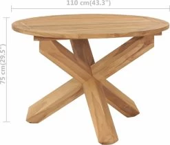 VidaXL Tuintafel Ø110x75 Cm Massief Teakhout -Tuin Kortingswinkel 1200x1025 1