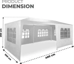 MaxxGarden Partytent - Paviljoen - 300 X 600 X 250 Cm - Met Zijwanden - Waterdicht Pro - 32mm Buizen – Wit 12 MaxxGarden Partytent - Paviljoen - 300 X 600 X 250 Cm - Met Zijwanden - Waterdicht Pro - 32mm Buizen – Wit -Tuin Kortingswinkel 1200x1030 6