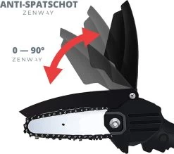 Zenway - Mini Kettingzaag - Snoeizaag - Kettingzaag - Kettingzaag Elektrisch Met 1 Accu- Inclusief Koffer - 1 Extra Accu - Zwart -Tuin Kortingswinkel 1200x1064 1
