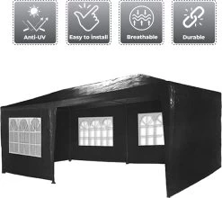 MaxxGarden Partytent - Paviljoen - 3x6m - Incl. Zijwanden - Waterdicht - Zwart 10 MaxxGarden Partytent - Paviljoen - 3x6m - Incl. Zijwanden - Waterdicht - Zwart -Tuin Kortingswinkel 1200x1068 4