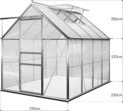 Gardebruk Aluminium Kas 4,75 M² - Fundament & Regengoot - 250x190cm -Tuin Kortingswinkel 1200x1081 1