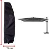 Luxe Parasolhoes Met Rits En Stok Voor Zweefparasol | 265 X 70 Cm | Waterdicht | Rits En Stok | Geschikt Voor Parasol Van 300 Cm | Zwart
