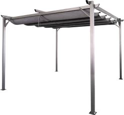 Bestgarden Pergola Met Schaduwdoek Grijs - - 290x290x230 Cm