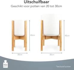 LifeGoods Planten Standaard - Uitschuifbare Bloempothouder - 20 Tot 30 Cm - Licht Bamboe -Tuin Kortingswinkel 1200x1130 6
