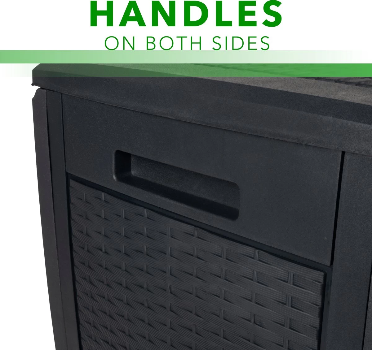 Opbergbox 310L UV-Bestendig Weerbestendig Wielen Tuinbox Rotan-look Antraciet 8 Opbergbox 310L UV-Bestendig Weerbestendig Wielen Tuinbox Rotan-look Antraciet - Afbeelding 8