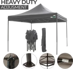 MaxxGarden Easy-up Partytent - 3x3m - Standaard - Waterdicht - Opvouwbaar - Inclusief Draagtas - Antraciet 10 MaxxGarden Easy-up Partytent - 3x3m - Standaard - Waterdicht - Opvouwbaar - Inclusief Draagtas - Antraciet -Tuin Kortingswinkel 1200x1137 3