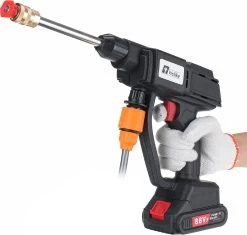 Merkloos Elektrische Accu-Hogedrukreiniger - 20Bar - Multifunctioneel Mondstuk - Draagbaar Oplaadbaar Snoerloos - Reinigingsspuitpistool - Met Rijke Accessoires - Voor Makita 18V-batterij - Voor Auto, Tuin, Terras, Raam (Zwart) -Tuin Kortingswinkel 1200x1140 2