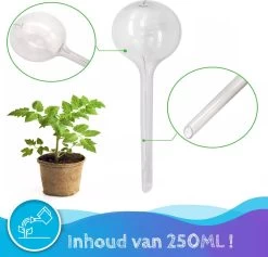 Summer Spark Waterdruppelaar Voor Planten 6 Stuks Transparant – 27 CM X 8 CM – 250 ML – Automatisch Watergeefsysteem Voor Kamerplanten – Planten Watergever Met Druppelsysteem – Waterbol -Tuin Kortingswinkel 1200x1153 4