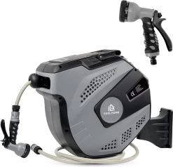 CoolHome - Wandslangenbox 20 Meter + 2 Meter - Tuinslang Met Haspel- Slangenhouder 180° Draaibaar - Tuinslanghaspel Zwart - Grijs -Tuin Kortingswinkel 1200x1158 8