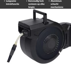 Buxibo - Wandslangenbox 20 Meter + 2 Meter - Tuinslang Met Haspel - 9 Sproei Standen - Slangenhouder 180° Draaibaar - Tuinslanghaspel Zwart+ Gratis Sproeier - Zwart -Tuin Kortingswinkel 1200x1161 2