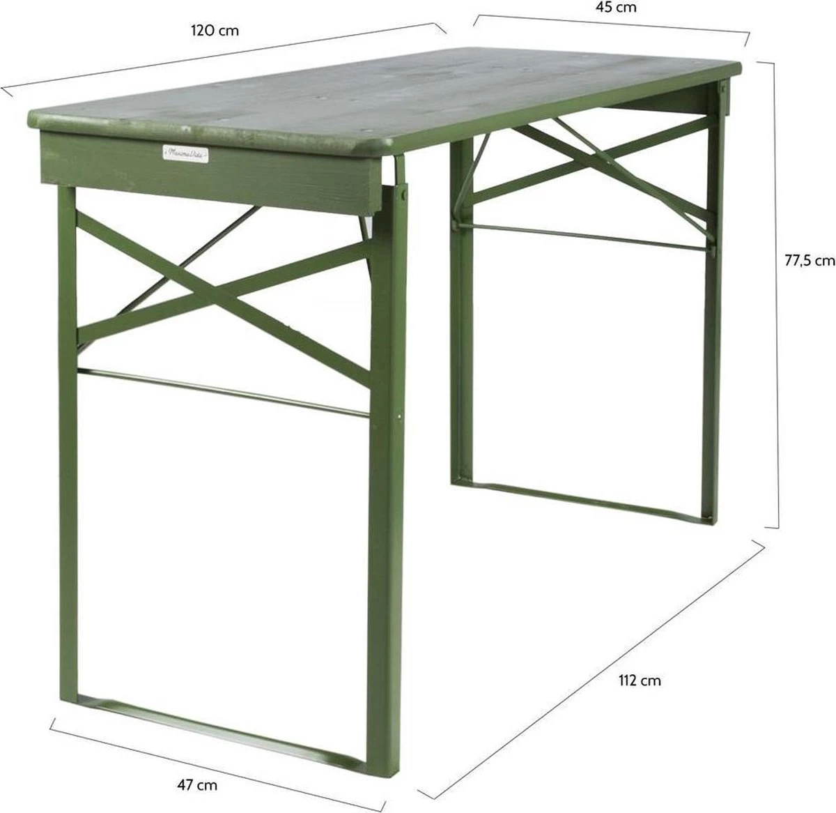 MaximaVida Inklapbare Biertafel Berlijn 120 X 50 Cm Olijfgroen - FSC Hout 6 MaximaVida Inklapbare Biertafel Berlijn 120 X 50 Cm Olijfgroen - FSC Hout - Afbeelding 6