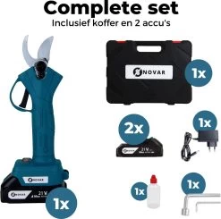 NovarGarden® Elektrische Snoeischaar NG1 - 2x Accu - Elektrisch - Takkenschaar - Op Batterij - 28mm 21 NovarGarden® Elektrische Snoeischaar NG1 - 2x Accu - Elektrisch - Takkenschaar - Op Batterij - 28mm -Tuin Kortingswinkel 1200x1189 1