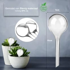 Waterdruppelaar Set Van 6 Stuks - Waterdruppelaar Voor Planten - Watergeefsysteem - Waterbol Irrigatiesysteem - Automatisch Druppelsysteem Voor Kamerplanten & Tuin - Watergever - Doorzichtig - 15cm -Tuin Kortingswinkel 1200x1200 1142