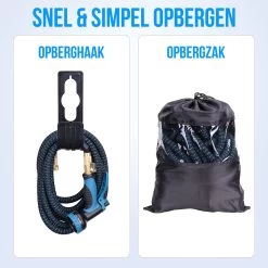 Strex Flexibele Tuinslang 15M Met Sproeikop - Uitrekbaar - Incl. Koppelingen, Ophanghaak & Opbergzak -Tuin Kortingswinkel 1200x1200 1268