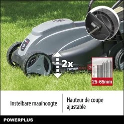 Powerplus POWEG63703 Elektrische Grasmaaier - Grasmachine Voor Kleine Tuin - 1000 W - 32cm Maaibreedte - 30L Opvangbak - Verstelbare Maaihoogte -Tuin Kortingswinkel 1200x1200 215