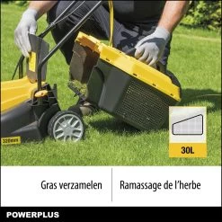 Powerplus POWXG6212T Elektrische Grasmaaier - Grasmachine Voor Kleine En Middelgrote Tuin - 1300W - Maaibreedte 320mm - Verstelbare Maaihoogte - 30L Opvangbak - Incl. Grastrimmer 250W -Tuin Kortingswinkel 1200x1200 230