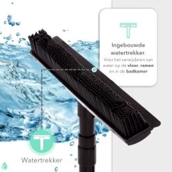 CLEANLY® Rubberen Bezem Met Vloerwisser - Kappersbezem - Zachte Bezem Binnen & Buiten - Vloertrekker Met Steel - 68-150 Cm -Tuin Kortingswinkel 1200x1200 345