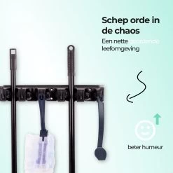 CLEANLY® Bezemhouder - Ophangsysteem Voor Tuingereedschap - Bezem Ophangsysteem - Gereedschapshouder Met Ophanghaken - ABS -Tuin Kortingswinkel 1200x1200 374