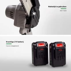 Mardin Mini Kettingzaag - Snoeizaag - Kettingzaag - Kettingzaag Electrisch Met 2 Accu - Inclusief Koffer - 1 Extra Accu - Grijs -Tuin Kortingswinkel 1200x1200 386