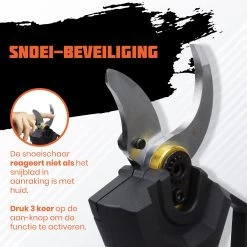 Reichlër® Elektrische Snoeischaar - 40 Mm Snijdiameter - 2x Accu - Anti-cut Functie - Heggenschaar - Takkenschaar - Zwart -Tuin Kortingswinkel 1200x1200 4