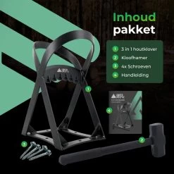 Lighted Lifestyle™| Houtklover Voor Aanmaakhout Incl. Kloofhamer - Houtsplijter - Houtkliever - Snel Haardhout - Gietijzer - Incl. Schroeven -Tuin Kortingswinkel 1200x1200 421