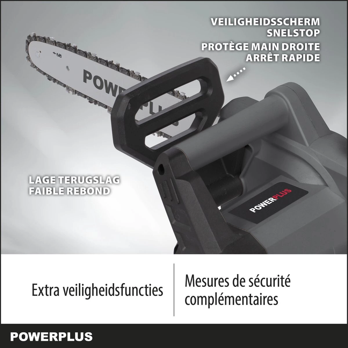 Powerplus POWEG10110 Elektrische Kettingzaag - 2200W - Zwaardlengte 400mm - Automatische Kettingsmering - Incl. 1x Ketting En 1x Zwaard 5 Powerplus POWEG10110 Elektrische Kettingzaag - 2200W - Zwaardlengte 400mm - Automatische Kettingsmering - Incl. 1x Ketting En 1x Zwaard - Afbeelding 5