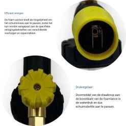 Jatso® Foam Cannon - Snow Foam - Foam Gun - Schuimlans - Foam Gun Auto - Foam Lance - Schuimsproeier - Snow Foam Cannon - Past Op Karcher K1 T/m K7 - Messing - Afneembaar Pistool -Tuin Kortingswinkel 1200x1200 475