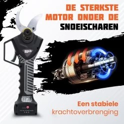 Reichlër® Elektrische Snoeischaar - 40 Mm Snijdiameter - 2x Accu - Anti-cut Functie - Heggenschaar - Takkenschaar - Zwart -Tuin Kortingswinkel 1200x1200 5