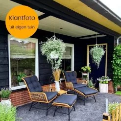 BUITEN Living Dex Wicker Loungestoel Tuin Incl. Wicker Voetenbank | Wicker + Aluminium | Bamboe Antraciet -Tuin Kortingswinkel 1200x1200 509