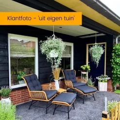 BUITEN Living Dex Wicker Loungestoel Tuin | Wicker + Aluminium | Bamboe Antraciet -Tuin Kortingswinkel 1200x1200 533